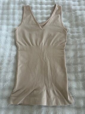 Skinnygirl Beige V-Neck Sleeveless Bodysuit Top